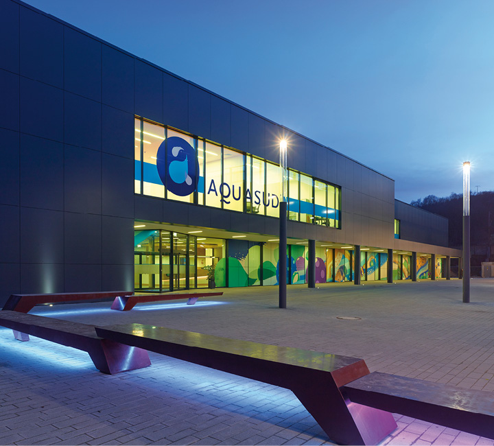 3 PISCINE AQUASUD A DIFFERDANGE Maître d’ouvrage : Tralux S.A., Bettembourg Architecte : M3 Architectes S.A., Luxembourg 3 PISCINE AQUASUD A DIFFERDANGE Maître d’ouvrage : Tralux S.A., Bettembourg Architecte : M3 Architectes S.A., Luxembourg
