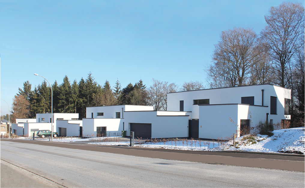 5 Maisons unfamiliales passives avec cour intérieure à Bridel 5 Maisons unfamiliales passives avec cour intérieure à Bridel