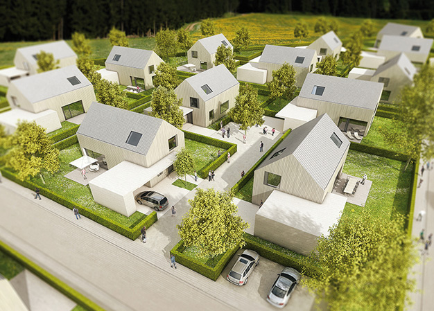 2 Grosse Holzbausiedlung Mechernich (D), développement d’un concept urbanistique pour une cité avec des maisons en bois Maître d’ouvrage : Wald und Holz Eifel e.V., Holzcluster (D) Bureau partenaire : Axt Architekten, Trèves (D) 2 Grosse Holzbausiedlung Mechernich (D), développement d’un concept urbanistique pour une cité avec des maisons en bois Maître d’ouvrage : Wald und Holz Eifel e.V., Holzcluster (D) Bureau partenaire : Axt Architekten, Trèves (D)