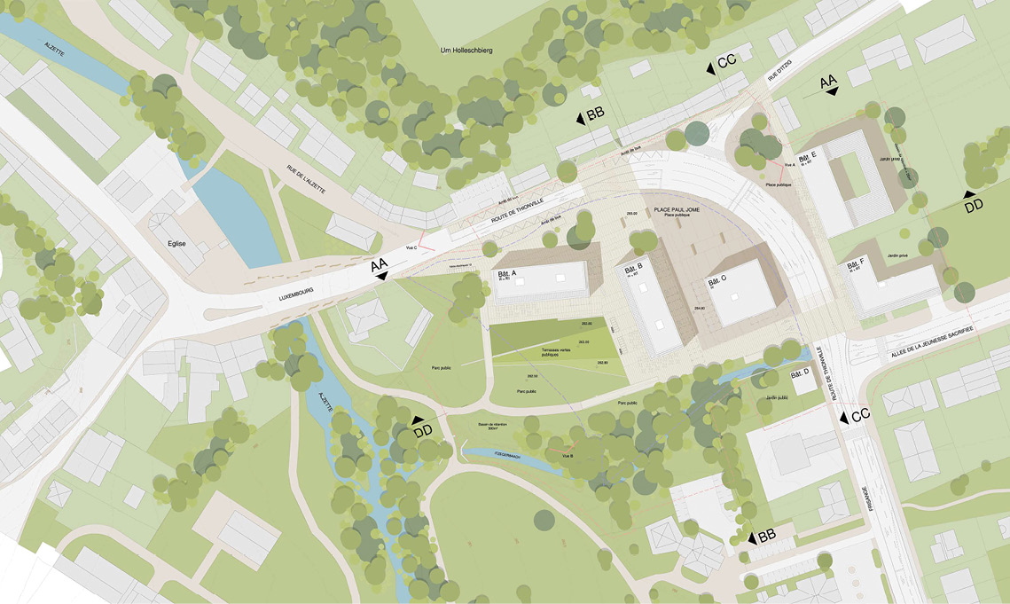 6 2016 Concours d’idées d’urbanisme pour le réaménagement de la Place Jomé à Hesperange Maître d’ouvrage : Administration Communale de Hesperange, Banque et Caisse d’Epargne de l’Etat, Post Group 6 2016 Concours d’idées d’urbanisme pour le réaménagement de la Place Jomé à Hesperange Maître d’ouvrage : Administration Communale de Hesperange, Banque et Caisse d’Epargne de l’Etat, Post Group