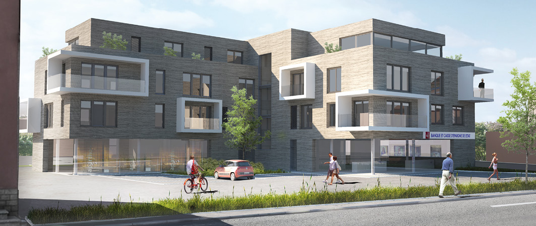 1 étude pour un immeuble mixte à Strassen 1 étude pour un immeuble mixte à Strassen
